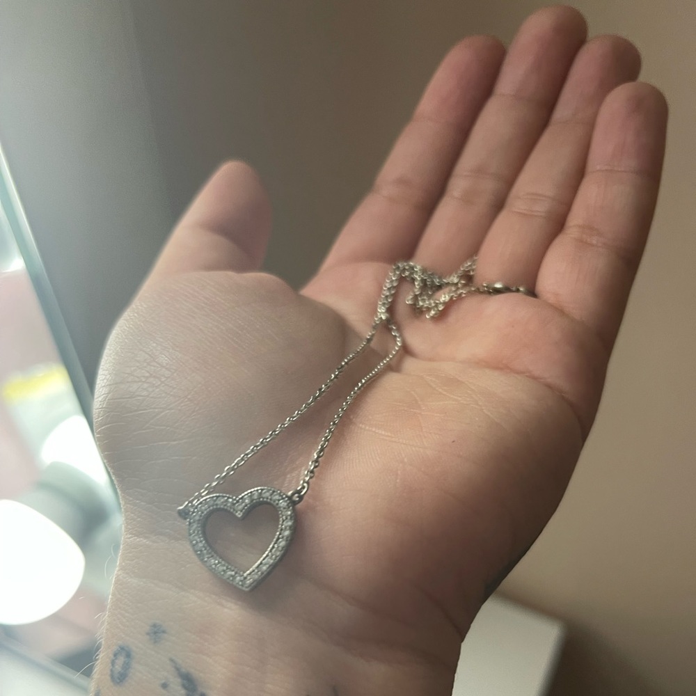Sparkling Open Heart Necklace- Pandora